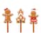 Glitzhome® Wooden Gingerbread Man Yard Stake Set